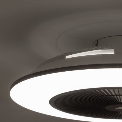 Brilagi - LED Zatemnitvena svetilka z ventilatorjem AURA LED/38W/230V 3000-6000K črna + Daljinski upravljalnik