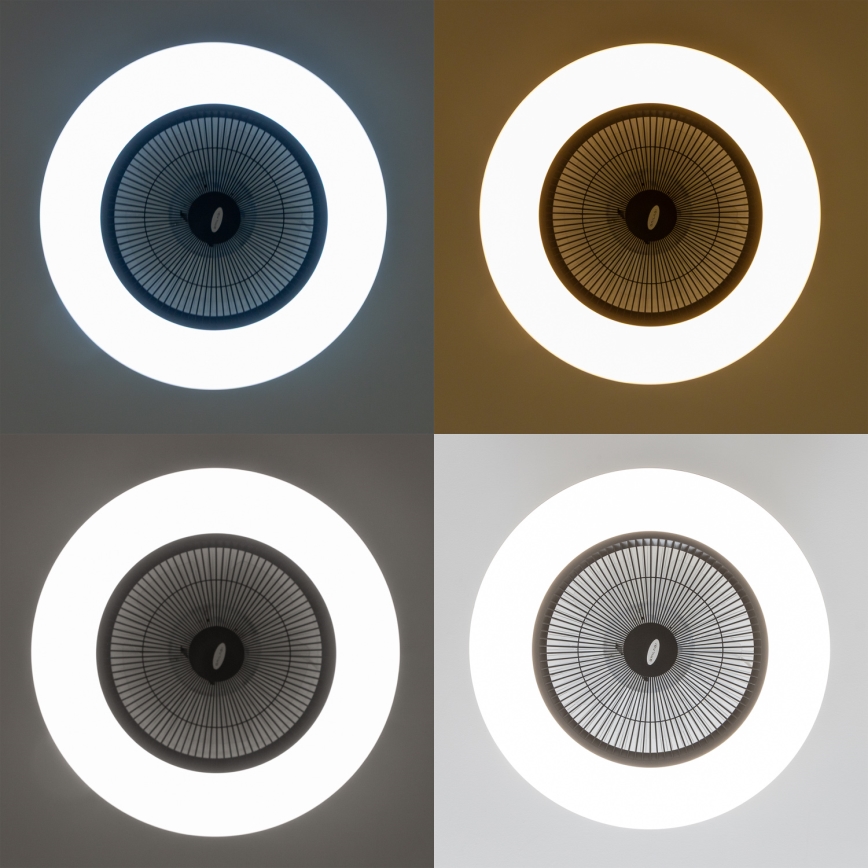 Brilagi - LED Zatemnitvena svetilka z ventilatorjem AURA LED/38W/230V 3000-6000K črna + Daljinski upravljalnik