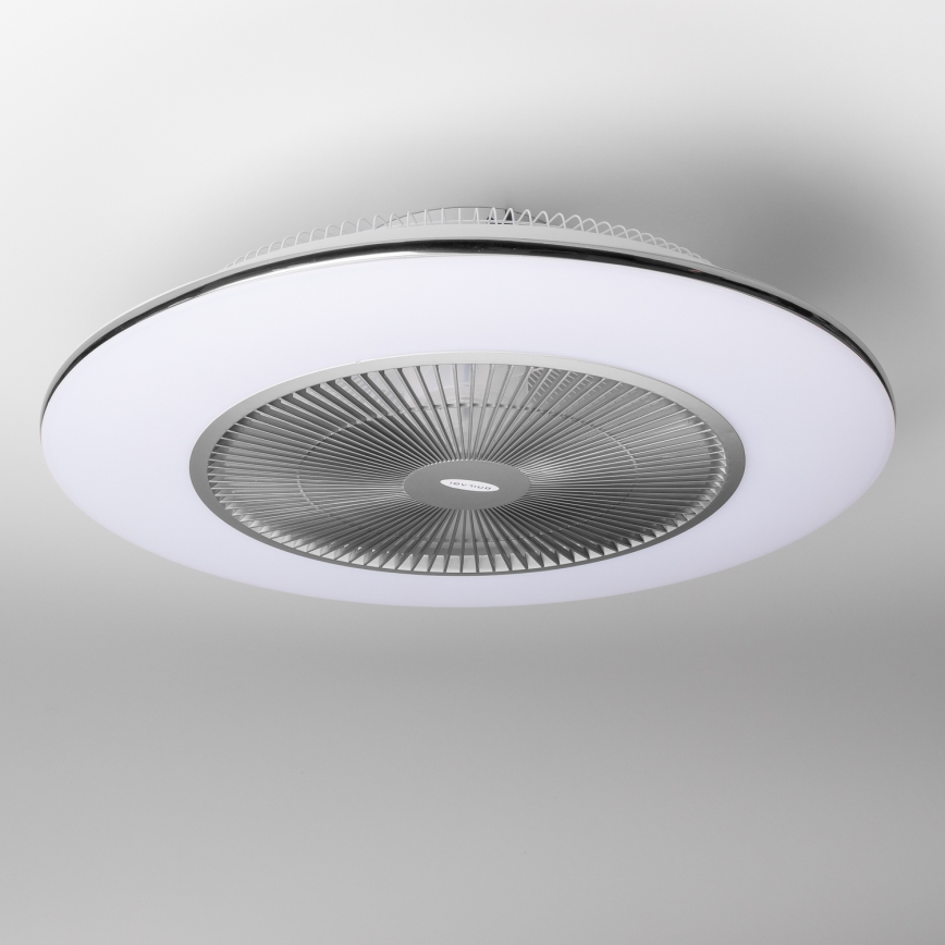 Brilagi - LED Zatemnitvena svetilka z ventilatorjem AURA LED/38W/230V 3000-6000K srebrna + Daljinski upravljalnik