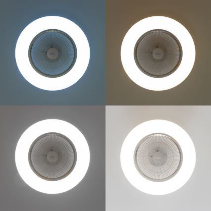 Brilagi - LED Zatemnitvena svetilka z ventilatorjem AURA LED/38W/230V 3000-6000K srebrna + Daljinski upravljalnik