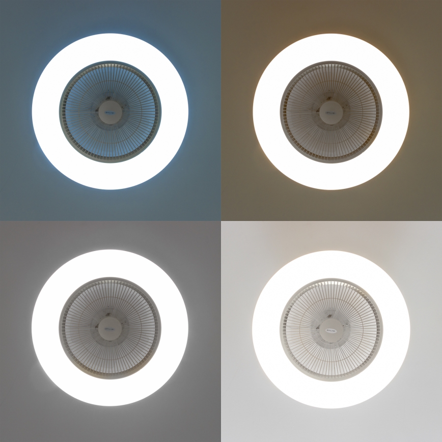 Brilagi - LED Zatemnitvena svetilka z ventilatorjem AURA LED/38W/230V 3000-6000K srebrna + Daljinski upravljalnik