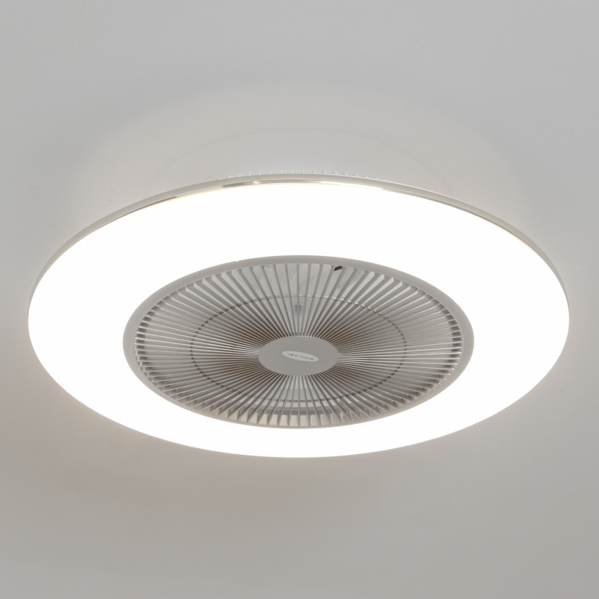 Brilagi - LED Zatemnitvena svetilka z ventilatorjem AURA LED/38W/230V 3000-6000K srebrna + Daljinski upravljalnik