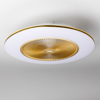 Brilagi - LED Zatemnitvena svetilka z ventilatorjem AURA LED/38W/230V 3000-6000K zlata + Daljinski upravljalnik