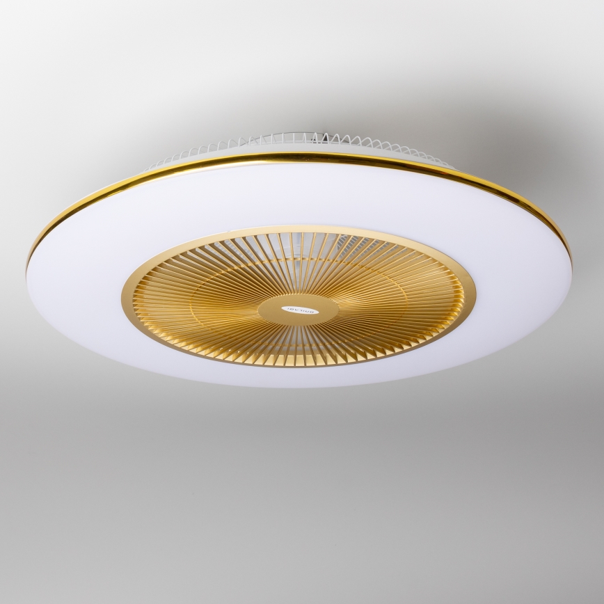 Brilagi - LED Zatemnitvena svetilka z ventilatorjem AURA LED/38W/230V 3000-6000K zlata + Daljinski upravljalnik