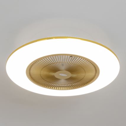 Brilagi - LED Zatemnitvena svetilka z ventilatorjem AURA LED/38W/230V 3000-6000K zlata + Daljinski upravljalnik