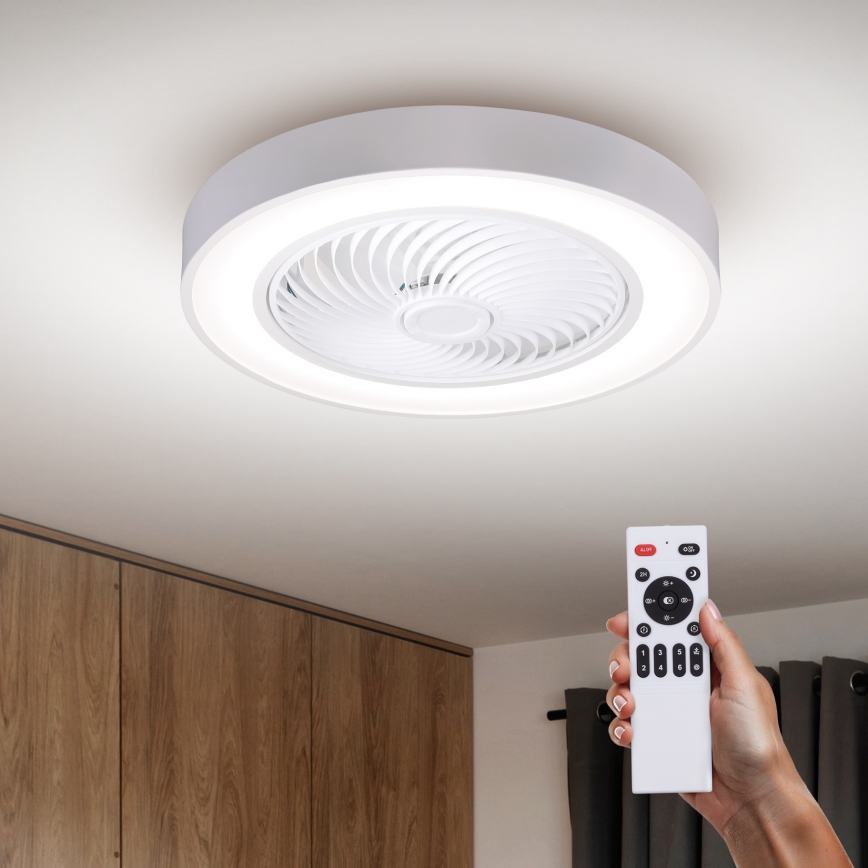 Brilagi - LED Zatemnitvena stropna svetilka z ventilatorjem LED/30W/230V 3000-6500K bela + Daljinski upravljalnik
