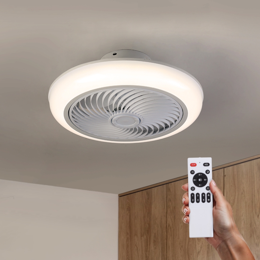 Brilagi - LED Zatemnitvena stropna svetilka z ventilatorjem LED/30W/230V 3000-6500K bela + Daljinski upravljalnik