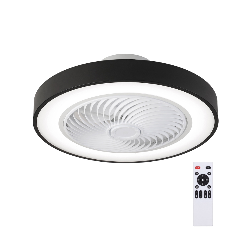 Brilagi - LED Zatemnitvena stropna svetilka z ventilatorjem LED/30W/230V 3000-6500K črna + Daljinski upravljalnik