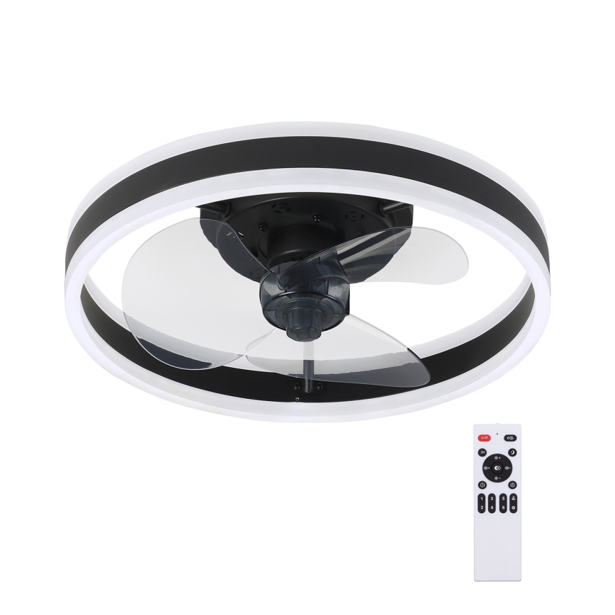 Brilagi - LED Zatemnitvena stropna svetilka z ventilatorjem LED/30W/230V 3000-6500K črna + Daljinski upravljalnik