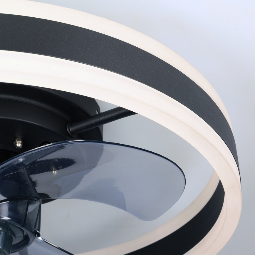 Brilagi - LED Zatemnitvena stropna svetilka z ventilatorjem LED/30W/230V 3000-6500K črna + Daljinski upravljalnik