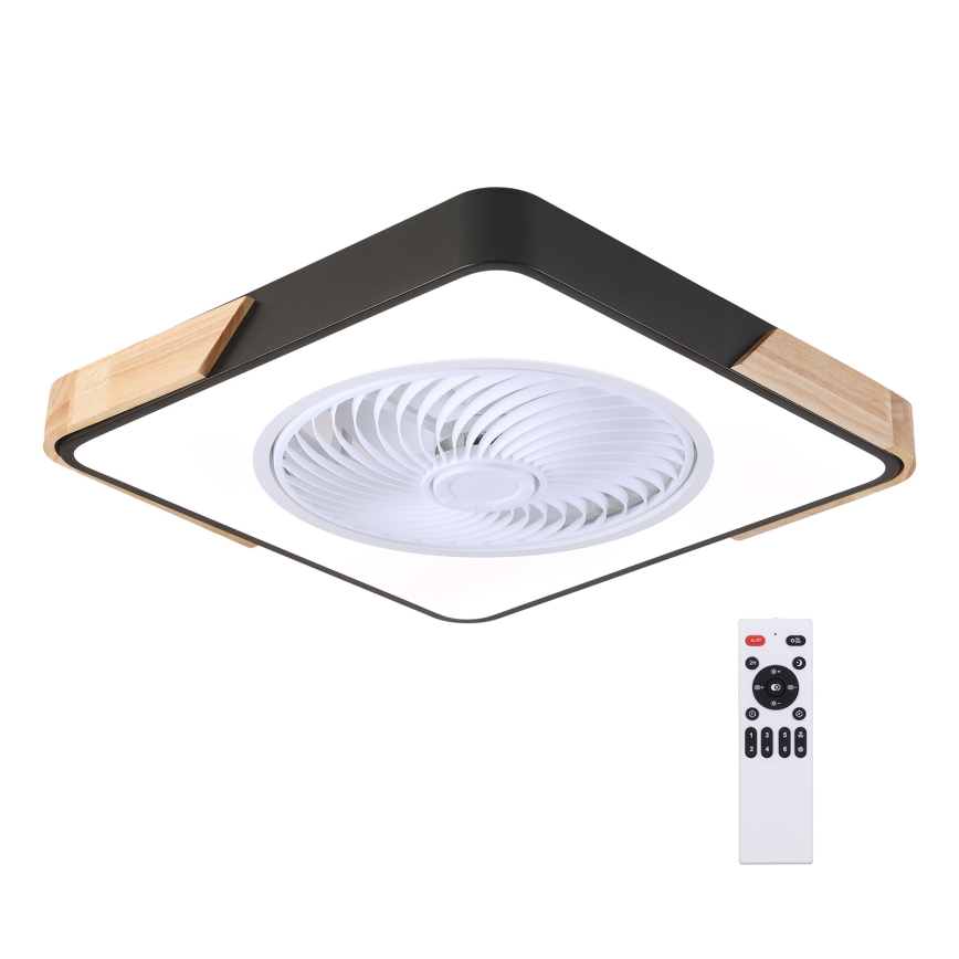 Brilagi - LED Zatemnitvena stropna svetilka z ventilatorjem LED/30W/230V 3000-6500K črna/hrast + Daljinski upravljalnik