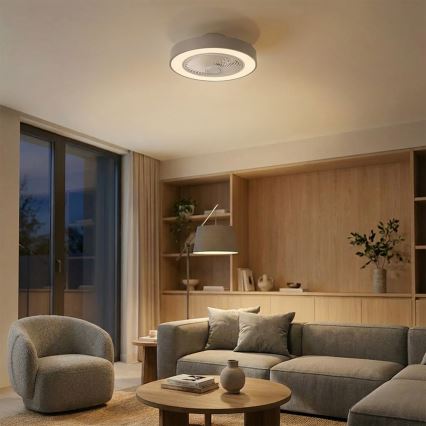 Brilagi - zatemnljivo LED stropno svetilo z ventilatorjem LED/38W/230V 3000-6500K premer 50 cm siva + daljinski upravljalnik