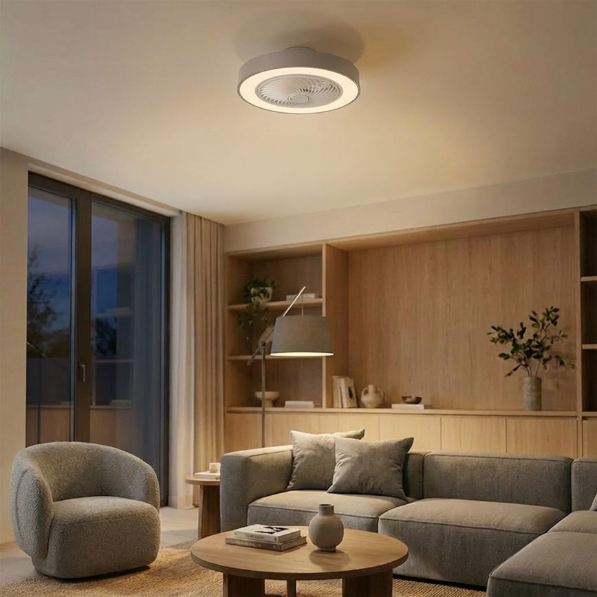 Brilagi - zatemnljivo LED stropno svetilo z ventilatorjem LED/38W/230V 3000-6500K premer 50 cm siva + daljinski upravljalnik