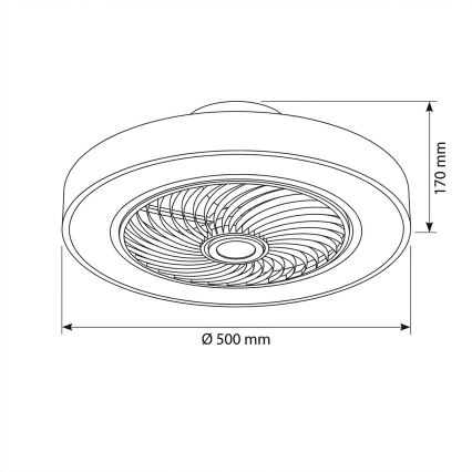 Brilagi - zatemnljivo LED stropno svetilo z ventilatorjem LED/38W/230V 3000-6500K premer 50 cm siva + daljinski upravljalnik