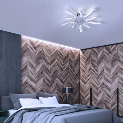 Brilagi - LED Zatemnitvena stropna svetilka z ventilatorjem LED/50W/230V 3000-6500K bela + Daljinski upravljalnik