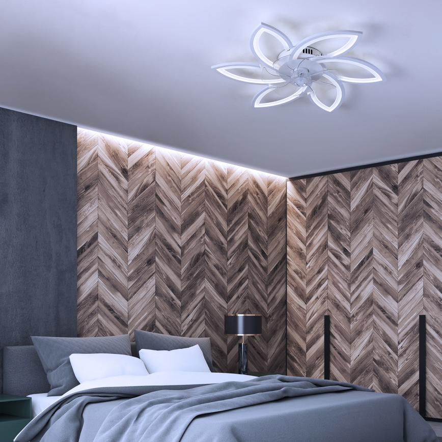 Brilagi - LED Zatemnitvena stropna svetilka z ventilatorjem LED/50W/230V 3000-6500K bela + Daljinski upravljalnik