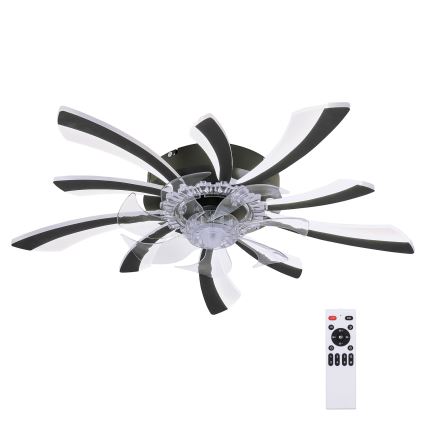 Brilagi - LED Zatemnitvena stropna svetilka z ventilatorjem LED/50W/230V 3000-6500K črna + Daljinski upravljalnik
