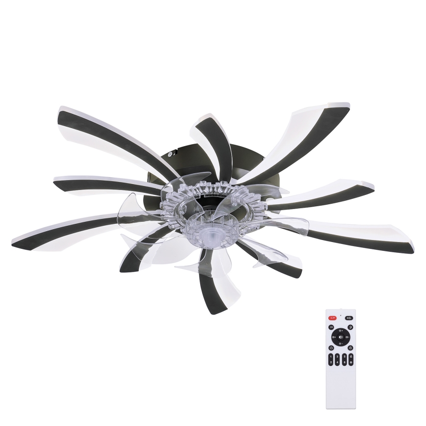 Brilagi - LED Zatemnitvena stropna svetilka z ventilatorjem LED/50W/230V 3000-6500K črna + Daljinski upravljalnik