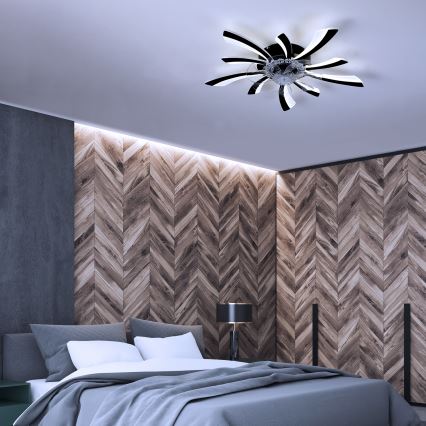 Brilagi - LED Zatemnitvena stropna svetilka z ventilatorjem LED/50W/230V 3000-6500K črna + Daljinski upravljalnik