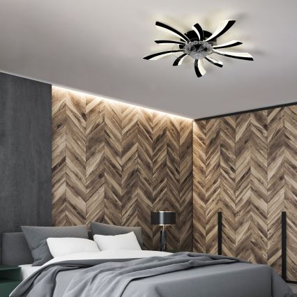 Brilagi - LED Zatemnitvena stropna svetilka z ventilatorjem LED/50W/230V 3000-6500K črna + Daljinski upravljalnik