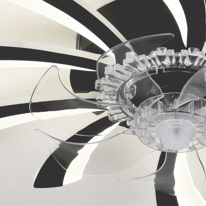 Brilagi - LED Zatemnitvena stropna svetilka z ventilatorjem LED/50W/230V 3000-6500K črna + Daljinski upravljalnik