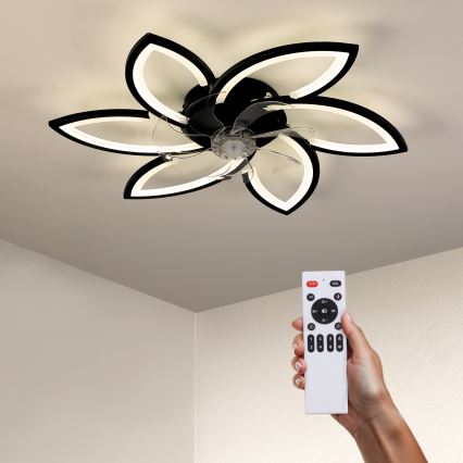 Brilagi - LED Zatemnitvena stropna svetilka z ventilatorjem LED/50W/230V 3000-6500K črna + Daljinski upravljalnik