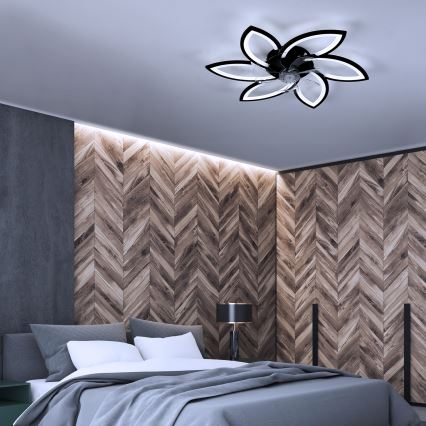 Brilagi - LED Zatemnitvena stropna svetilka z ventilatorjem LED/50W/230V 3000-6500K črna + Daljinski upravljalnik
