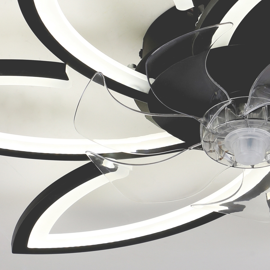 Brilagi - LED Zatemnitvena stropna svetilka z ventilatorjem LED/50W/230V 3000-6500K črna + Daljinski upravljalnik