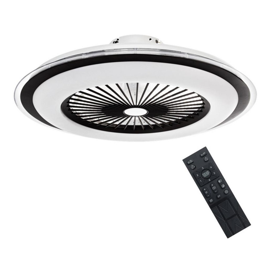 Brilagi - LED Zatemnitvena svetilka z ventilatorjem RONDA LED/48W/230V 3000-6000K črna + Daljinski upravljalnik