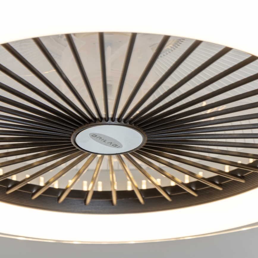 Brilagi - LED Zatemnitvena svetilka z ventilatorjem RONDA LED/48W/230V 3000-6000K črna + Daljinski upravljalnik