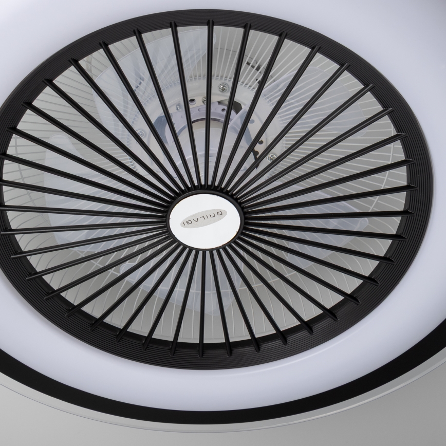 Brilagi - LED Zatemnitvena svetilka z ventilatorjem RONDA LED/48W/230V 3000-6000K črna + Daljinski upravljalnik