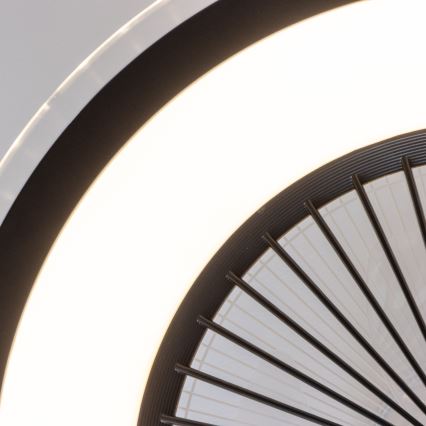 Brilagi - LED Zatemnitvena svetilka z ventilatorjem RONDA LED/48W/230V 3000-6000K črna + Daljinski upravljalnik