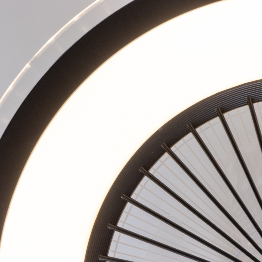 Brilagi - LED Zatemnitvena svetilka z ventilatorjem RONDA LED/48W/230V 3000-6000K črna + Daljinski upravljalnik