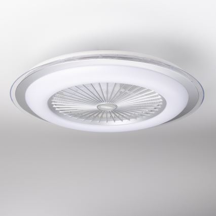 Brilagi - LED Zatemnitvena svetilka z ventilatorjem RONDA LED/48W/230V 3000-6000K srebrna + Daljinski upravljalnik