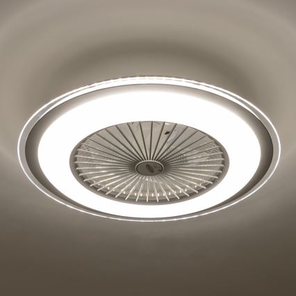 Brilagi - LED Zatemnitvena svetilka z ventilatorjem RONDA LED/48W/230V 3000-6000K srebrna + Daljinski upravljalnik