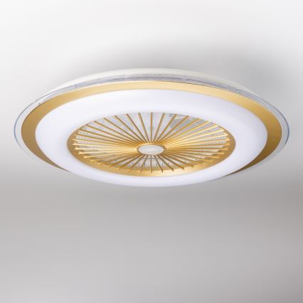 Brilagi - LED Zatemnitvena svetilka z ventilatorjem RONDA LED/48W/230V 3000-6000K zlata + Daljinski upravljalnik