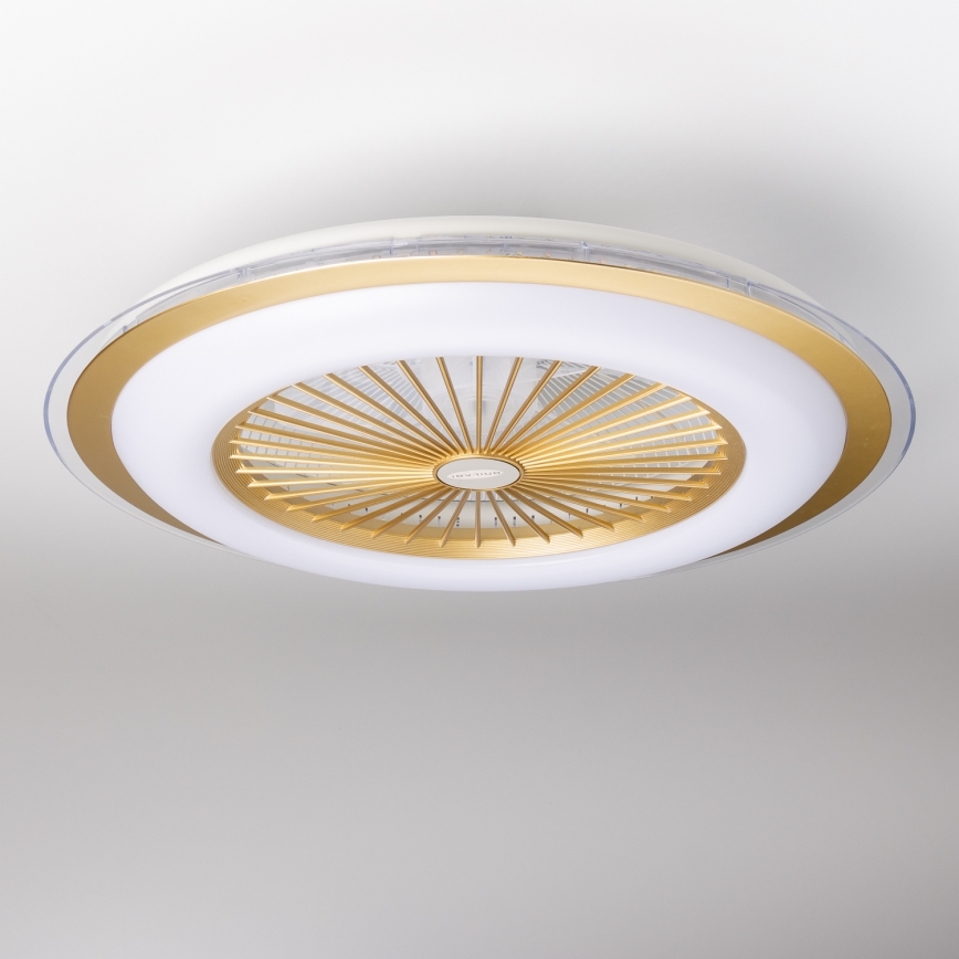 Brilagi - LED Zatemnitvena svetilka z ventilatorjem RONDA LED/48W/230V 3000-6000K zlata + Daljinski upravljalnik