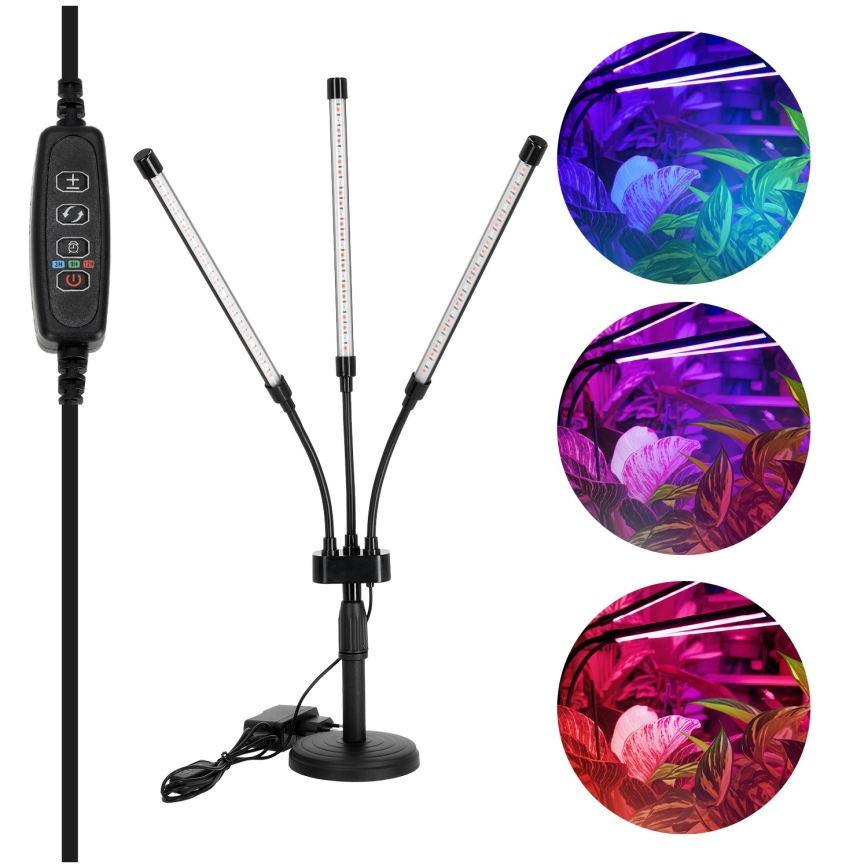 Brilagi - LED Zatemnitvena fleksibilna namizna svetilka za gojenje rastlin VITABLOOM 3xLED/10W/230V črna