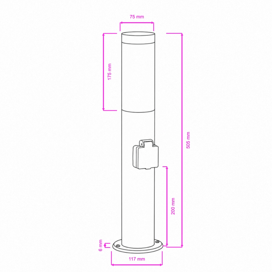 BRILAGI - LED zatemnjiva zunanja svetilka z vtičnico ELIA 1xE27/6W/230V 2700-6500K IP44 Wi-Fi 50 cm matni krom