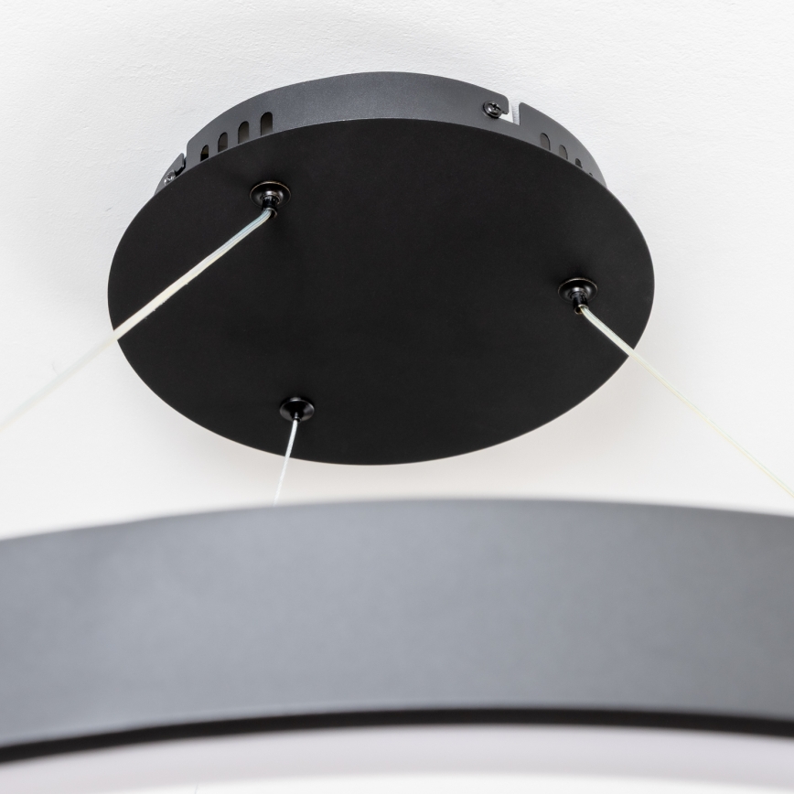 Brilagi - zatemljiv LED lestenec na kablu FALCON II, LED 108 W / 230 V, 3000–6500 K, premer 80 cm, črn + daljinski upravljalnik