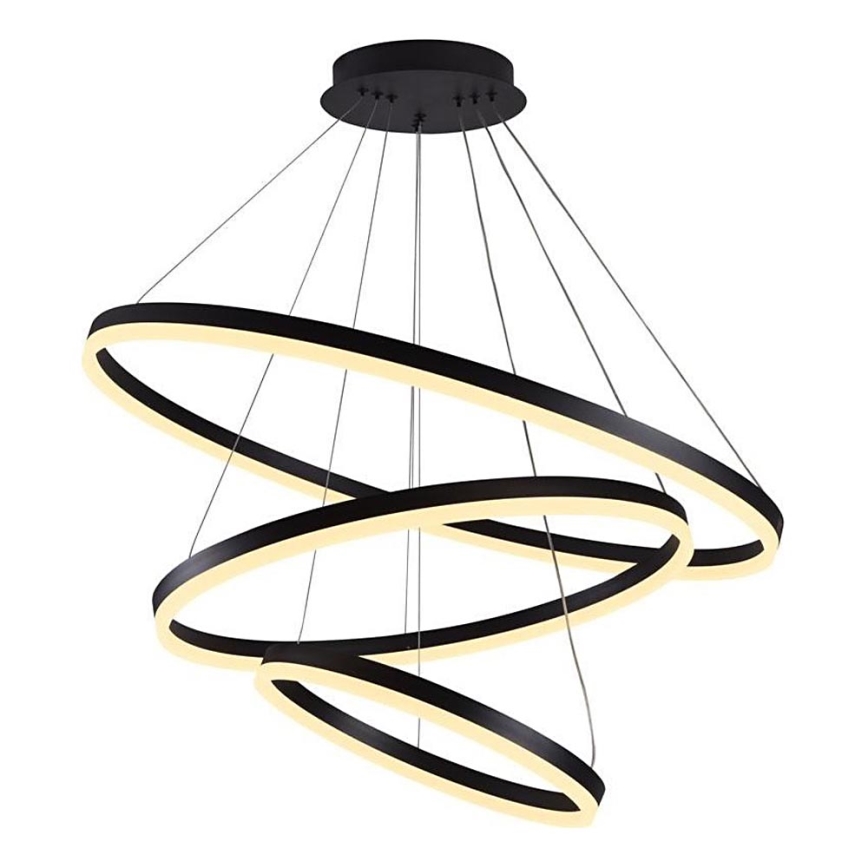 Brilagi - LED Zatemnitveni lestenec na vrvici CIRCLE LED/125W/230V 3000-6500K črna + Daljinski upravljalnik