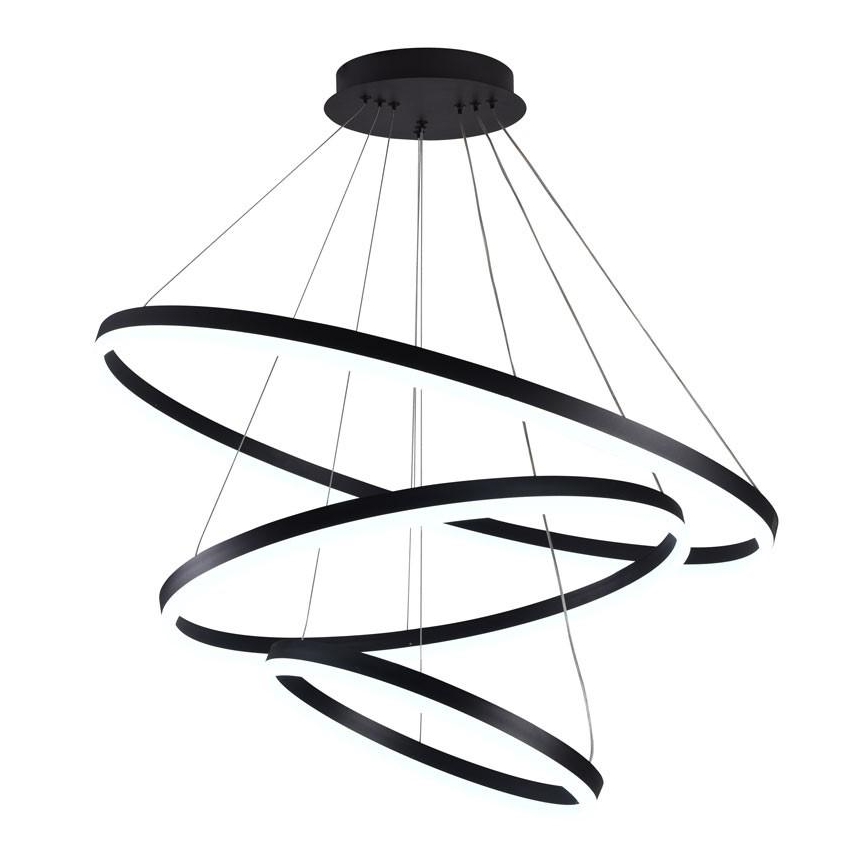 Brilagi - LED Zatemnitveni lestenec na vrvici CIRCLE LED/125W/230V 3000-6500K črna + Daljinski upravljalnik