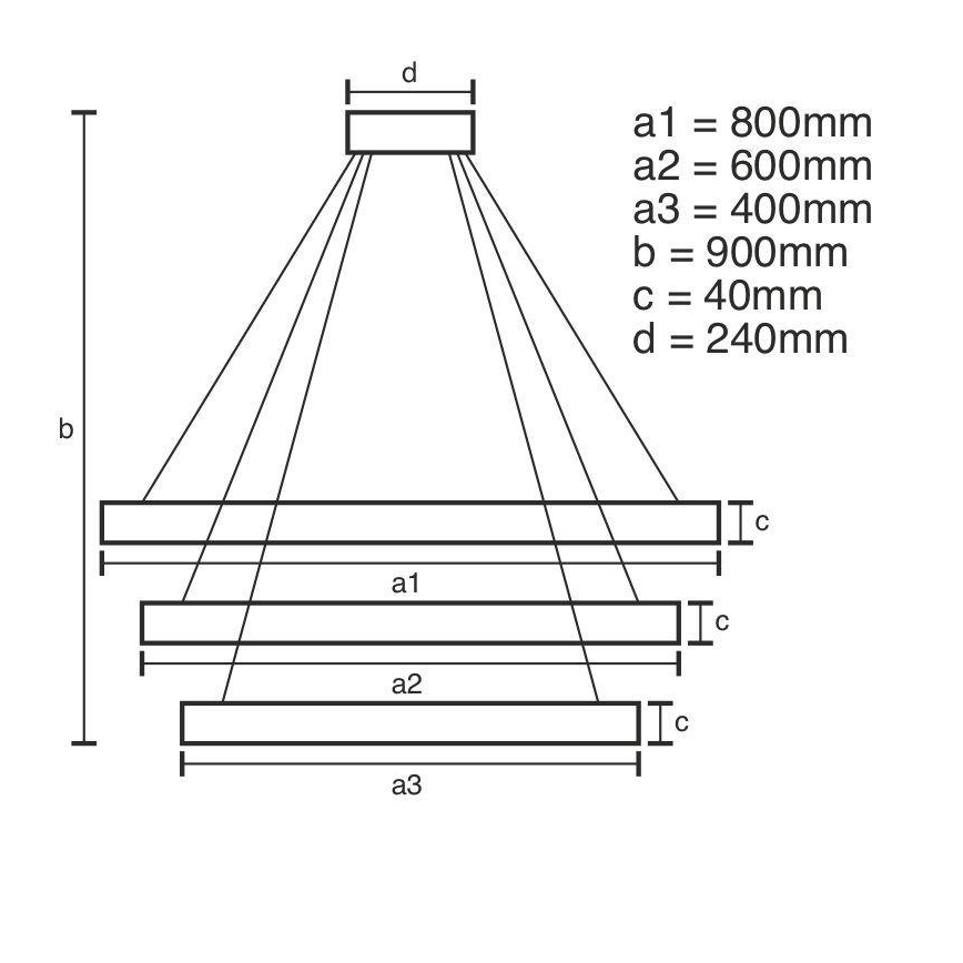 Brilagi - LED Zatemnitveni lestenec na vrvici CIRCLE LED/125W/230V 3000-6500K črna + Daljinski upravljalnik