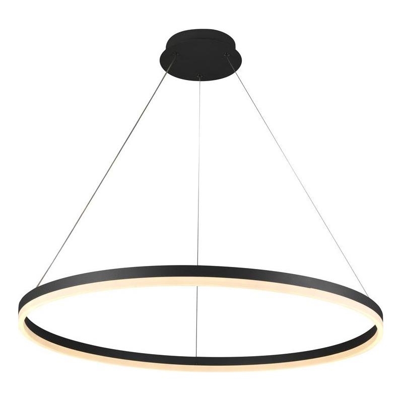 Brilagi - LED Zatemnitveni lestenec na vrvici CIRCLE LED/55W/230V 3000-6500K črna + Daljinski upravljalnik