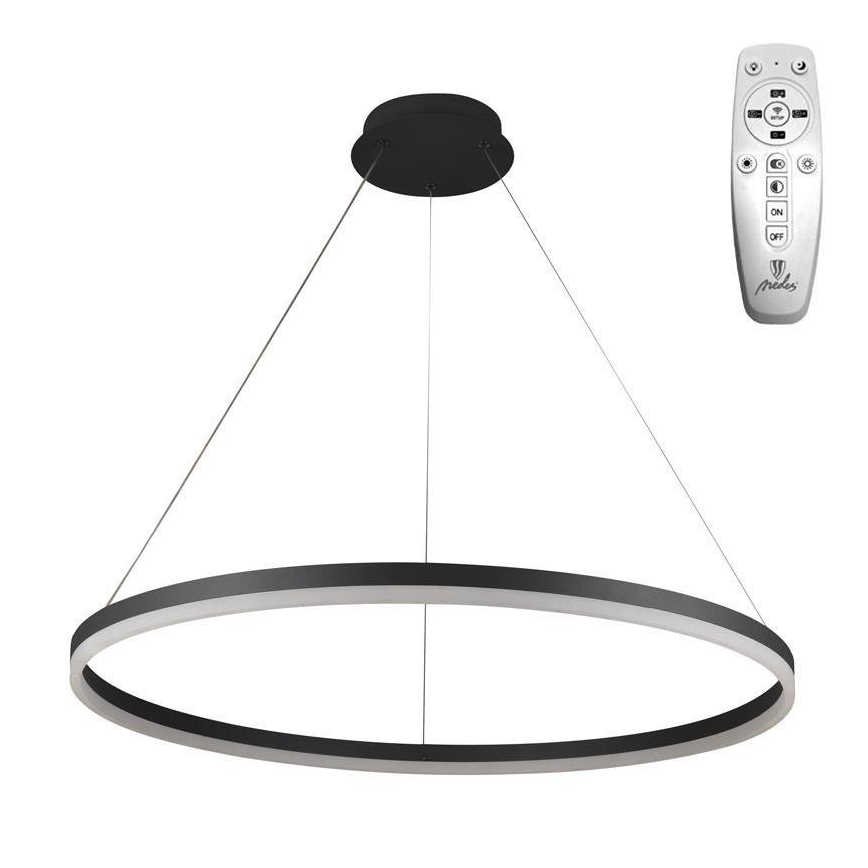 Brilagi - LED Zatemnitveni lestenec na vrvici CIRCLE LED/55W/230V 3000-6500K črna + Daljinski upravljalnik