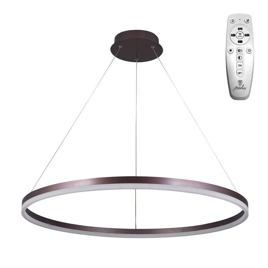Brilagi - LED Zatemnitveni lestenec na vrvici CIRCLE LED/55W/230V 3000-6500K rjava + Daljinski upravljalnik