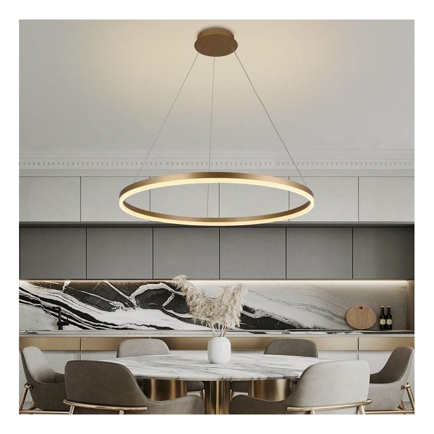 Brilagi - LED Zatemnitveni lestenec na vrvici CIRCLE LED/55W/230V 3000-6500K zlata + Daljinski upravljalnik