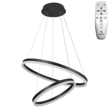Brilagi - LED Zatemnitveni lestenec na vrvici CIRCLE LED/70W/230V 3000-6500K črna + Daljinski upravljalnik