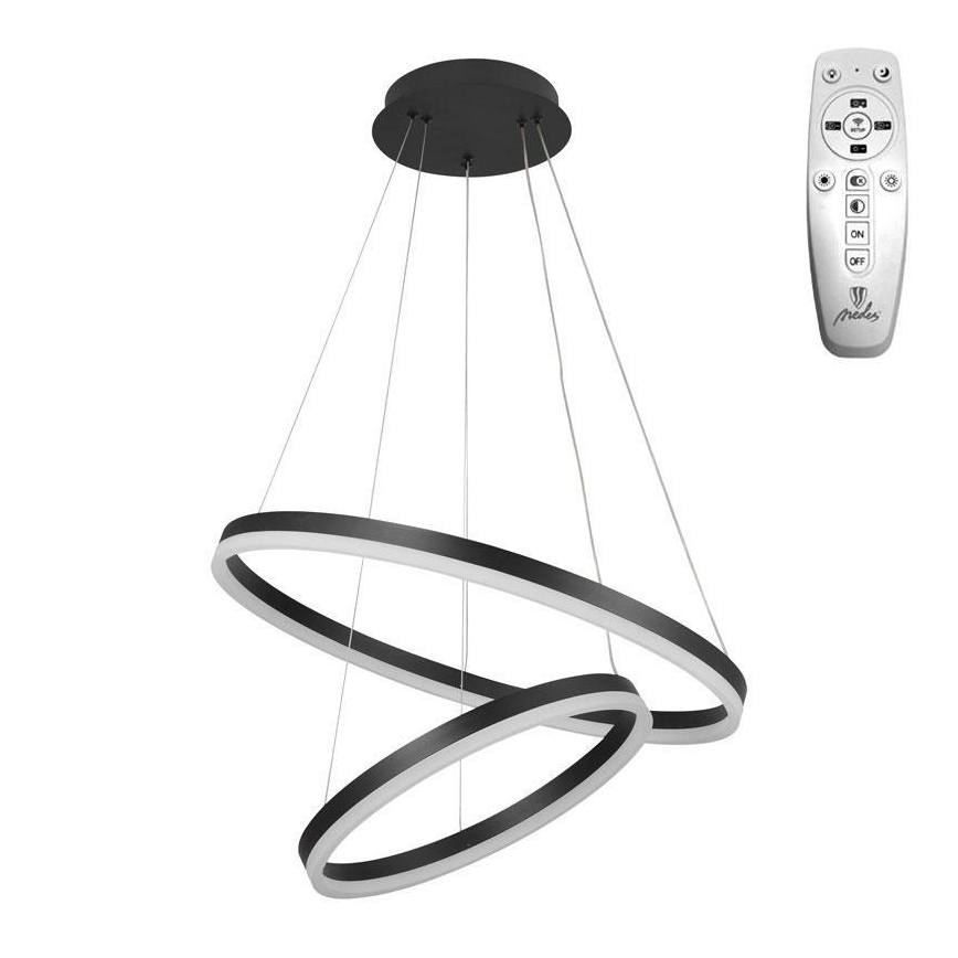 Brilagi - LED Zatemnitveni lestenec na vrvici CIRCLE LED/70W/230V 3000-6500K črna + Daljinski upravljalnik