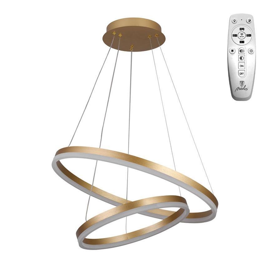 Brilagi - LED Zatemnitveni lestenec na vrvici CIRCLE LED/70W/230V 3000-6500K zlata + Daljinski upravljalnik